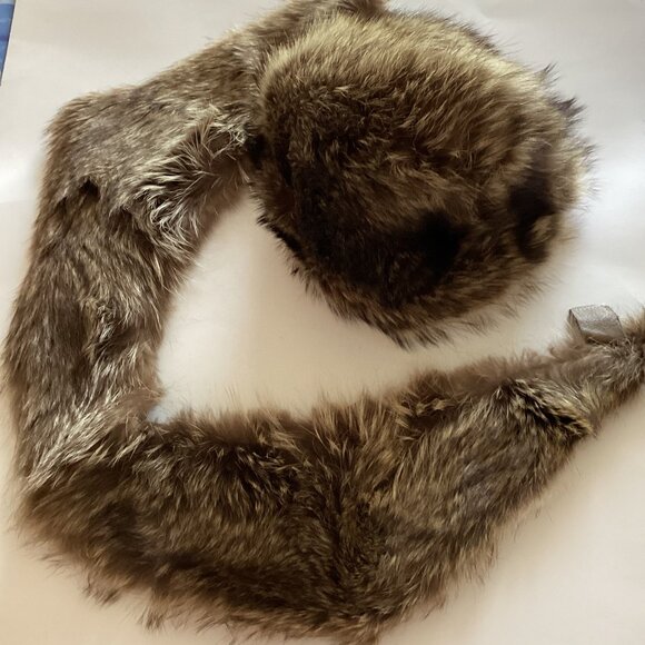 Vintage Ted Sisson Real Brown Fur Hat & Detachable Collar For A Coat - Picture 1 of 9